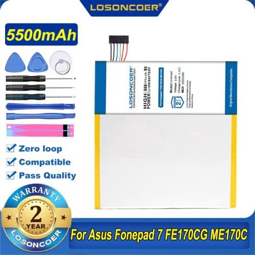 100% Original LOSONCOER C11P1327 Battery 5300mAh For Asus Fonepad 7 FE170CG ME170C FE170 K017 K012 MeMo Pad 7 ME170CX ME170