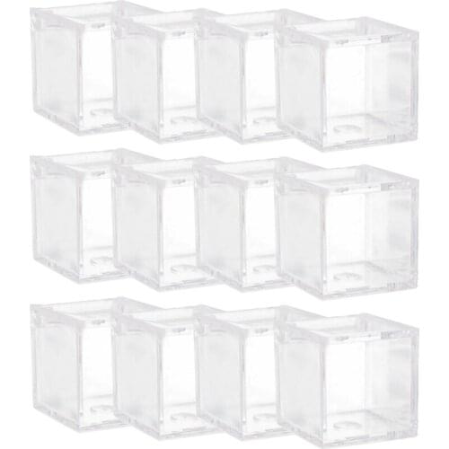 HOT 12Pcs High Transparent Food Grade Square Clamshell Box Baby Full Moon Gift Box Small Storage Box Wedding Candy Box