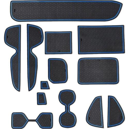 13pcs/Set Car Gate Slot Cup Holder Mat Pad Fit for Toyota RAV4 2019 2020 2021 left hand Drive