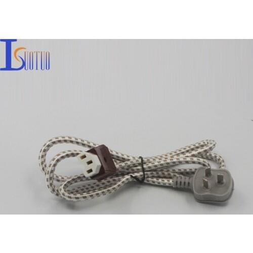 3-pin Colour Power Cable for Electric Applicance Bull 3 Holes Ceramic Head Power Cords