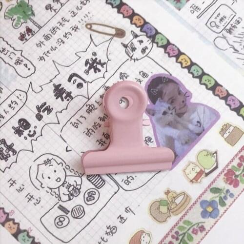 3 Pcs/Lot Pink Metal Round Clips File Clip Organizer Papelaria Kawaii Stationery Office School Supplies Cute Stationery