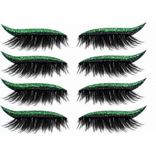 4 Pairs Eye Makeup Black Stripe Makeup Eyeliner Double Stickers Up False Eyelash Line Tools Tape,Black Eye Make Eyelid S2I0