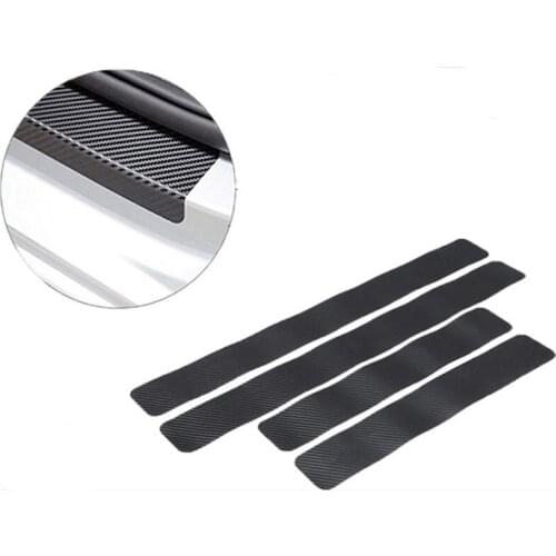4PCS Car Stickers Universal Sill Scuff Anti Scratch Carbon Fiber Auto Door Sticker Decals Car Accessories