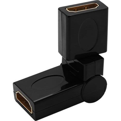 HDMI female to HDMI female Adapter converter 180 360 degrees angle Gold Plated HDMI V1.4 for HDTV PC hdmi adapter 1080p 500 pcs