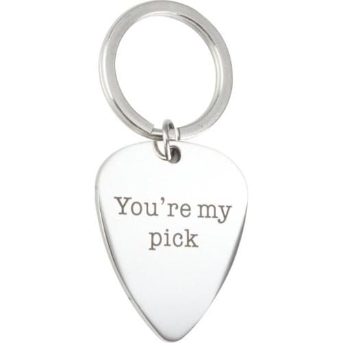You`re My Pick Guitar Key Chain, Husband Boyfriend Gift, Musician Gift, Valentine Present, Stainless Steel