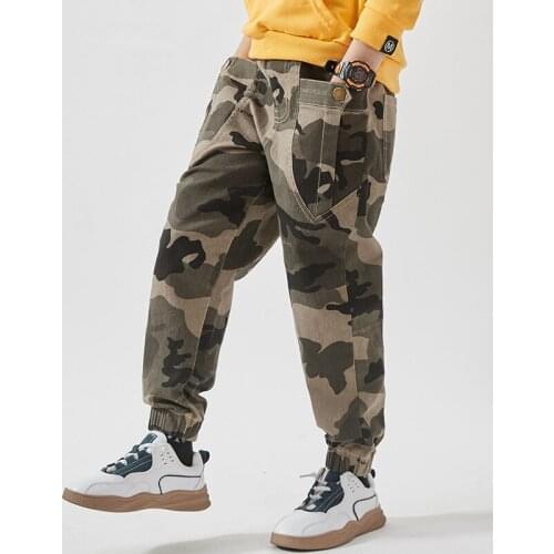 Leopard Pants Kids Cargo Pants for Boys Kids Cloth Autumn Casual Streetwear Teenage Cargo Pants Boys Clothing 4 5 7 8 9 12 Years