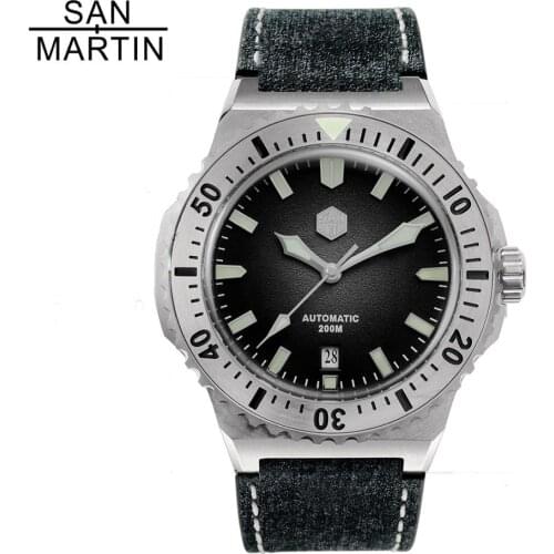 San Martin 2020 New Automatic Stainless Steel Dive Mens Watches 200m Waterproof Mechanical Diving Wrist watch For Male мужские