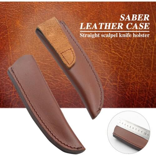Knife Sleeve Durable Portable Leather Brown Hunting Sheath Cover Case Knife Pocket Bags Tactical Outdoor Tool Leather Sheath