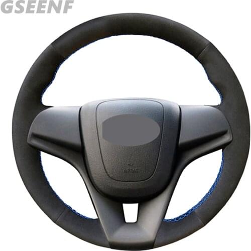 Car Steering Wheel Cover For Chevrolet Cruze 2008-2015 Aveo Orlando 2009-2015 Holden Cruze 2010 Ravon R4 2016 Black DIY Suede