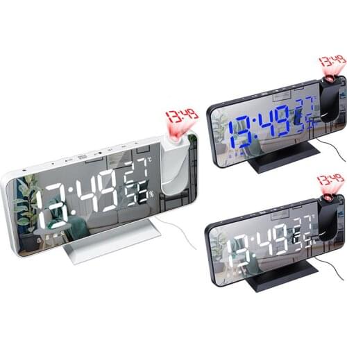 8 inch LED Digital Alarm Clocks Watch Table Electronic Desktop Clocks Snooze Function Table Clock Calendar Thermometer Display