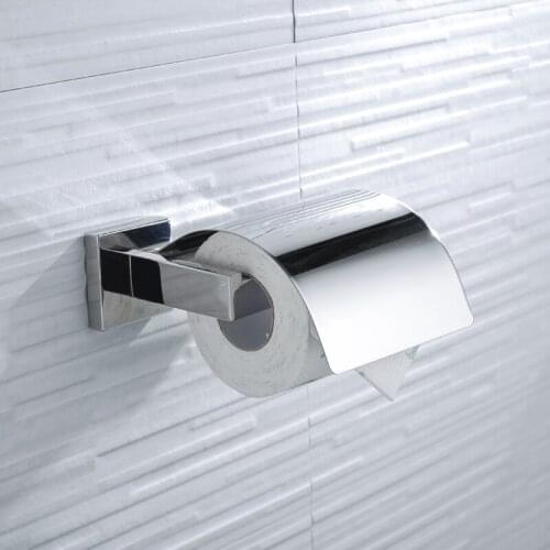 Toilet Paper Holder with Cover Polished Wall Mounted Paper Tissue Holder Decorative Bathroom Roll Paper Holder