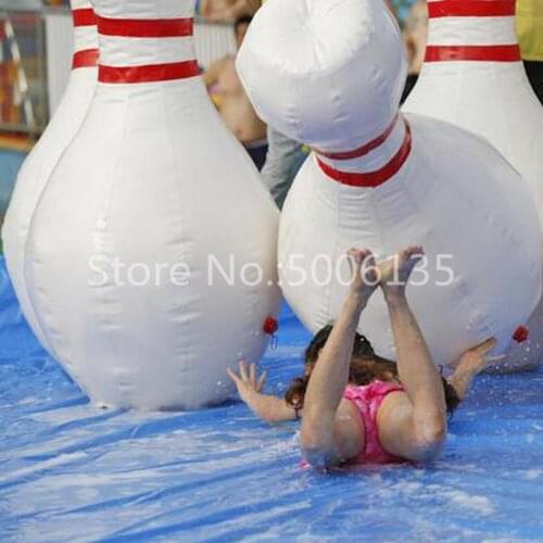 Child Outdoor Indoor Sports Game 70inch 1.8m Inflatable Bowling Pins Set Game 6pcs Inflatable bowling