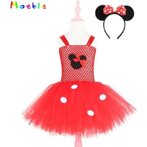 Baby Girl Carnival Tutu Dress for Girls Summer Dresses with Hair Bow Minnie Children Clothing Party Kids Costume Ball Gown