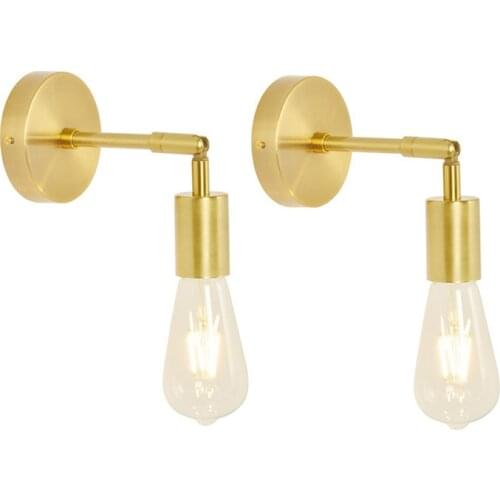 E27 110V 220V Gold Led Wall Lamps for Living Room Wall Mounted Vintage Industrial Loft Stairs Led Wall Light Fixutes