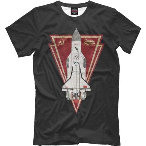 Bypah New T-Shirt Soviet Space Programm Russia Ussr Buran Top Fashion Letters Print Men Cotton Printed T Shirts