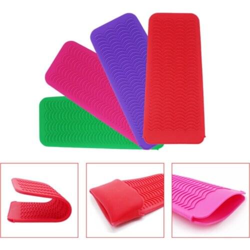 Hair Styling Tool For Curling Iron Hair Straightener Multi-function Non-slip Flat Iron Silicone Heat Resistant Travel Mat Pouch