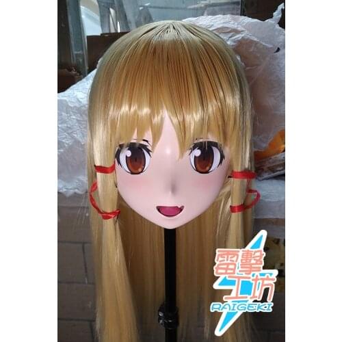 KM9195) Handmade Female Sweet Girl Resin Crossdress Outfit Cosplay Japanese Animegao Role Play Kigurumi Mask
