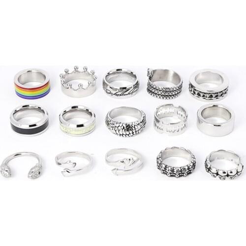 15 Pcs Unique Stainless Steel Cock Ring with box Penis Ring Bondage Lock Male Metal Ball Delay Ejaculation BDSM Sex Toy Men