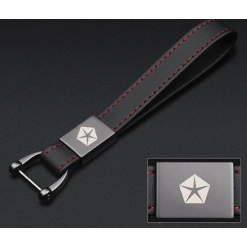 Leather Alloy Keychain For Chrysler 200 300c Edifier Grand Prix PHEV With logo Key Chain Personalized Customization Key Ring