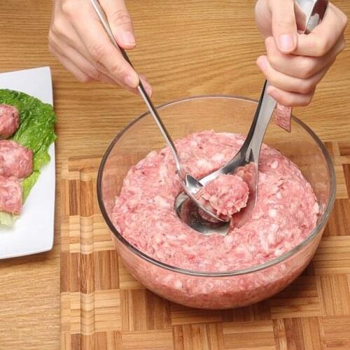 Creative Kitchen Meatball Maker Meatball Mold Tools DIY Fish Meat Ball Maker Stainless Steel Meat & Poultry Tools