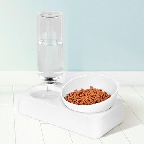 Pet Bowl Automatic Feeder Dog Cat Food Bowl with Water Dispenser Double Bowl Drinking Raised Stand Dish Bowls Pet Supplies