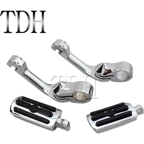 Motorcycle Long Adjustable Highway Pegs Engine Guard Foot Pegs Footrest For Harley Sportster Softail Electra Glide Road King