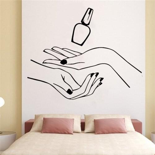 Nails Beauty Salon Wall Sticker For Nail Salon Girls Bedroom Decor Vinyl Rooms Decoration Decal Mural stickers on the wall 3564