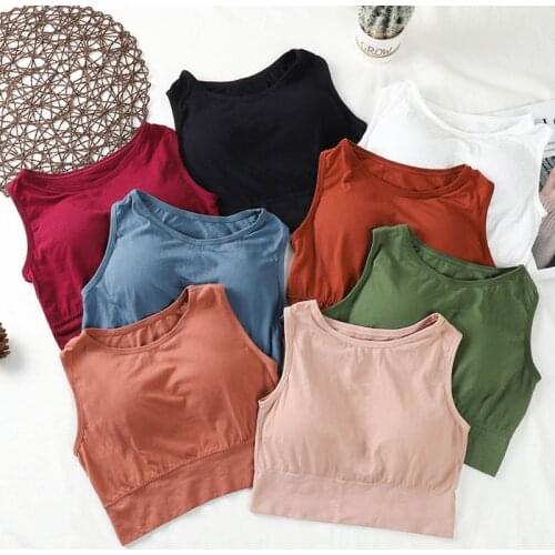 Women Underwear Push Up Brassreie Sleeveless Suspender Tank Sexy Top Ladies Solid Color Lingerie Female Soft Camisole Tanks