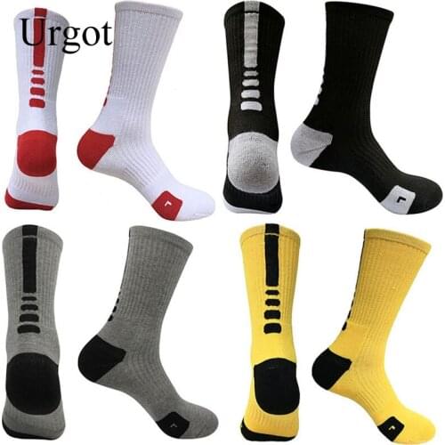 Urgot 3 Pairs Elite Socks Men Long CoolMax Socks Male Compression Socks Men High Quality Plus Cotton Towel Riding Passion Style