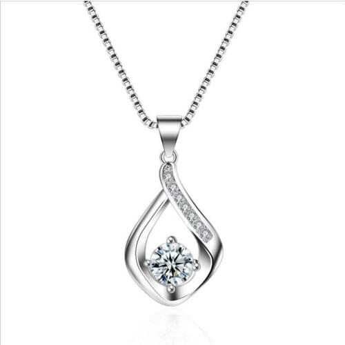 Everoyal New Fashion Lady 925 Silver Necklace For Women Jewelry Charm Lady Water Drop Pendant Necklace Female Accessories Girls