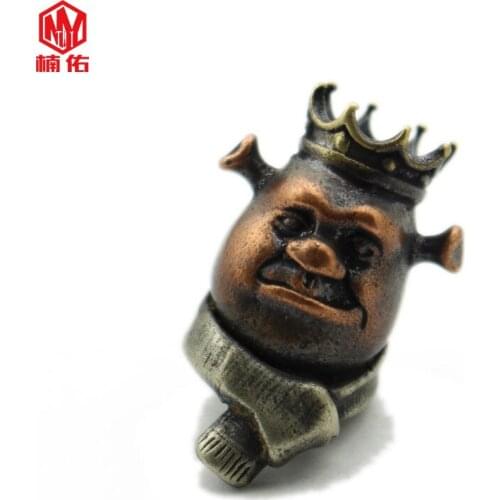 New! ! ! Monster Brass Knife Bead Paracord Bead Keychain Pendant Outdoor Backpack Accessories