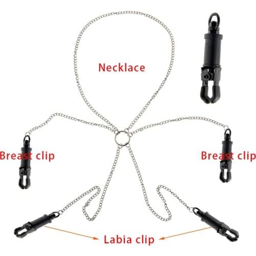 NEW Female Breast Massager Nipple Clips Chains Labia Breast Nipple Clamps Sex Bondage Exotic Sex Accessories Sexy Toys Sexoshop
