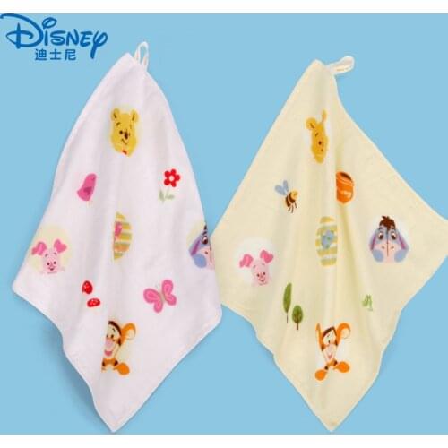 Disney Winnie the Pooh Happy Family Cartoon Gauze Cotton Square Towel Baby Super Soft Dry Drying Face Towel Saliva 34x34cm