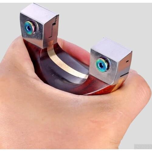 Outdoor Hunting tool Powerful Catapult Set Titanium alloy + red sandalwood + brass /High Quality Slingshot with Flat Rubber Band