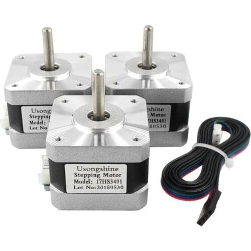 3pcs 17HS3401 Nema 17 Stepper Motor 4-lead 42 motor 42BYGH 1.3A for CNC Laser 3D printer motors