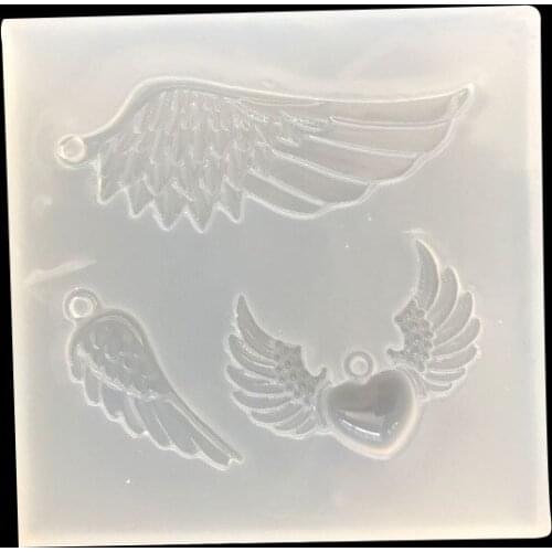 UV Resin Jewelry Liquid Silicone Mold Angel Wing Shape Silicone Resin Mold Jewelry Making DIY Craft White