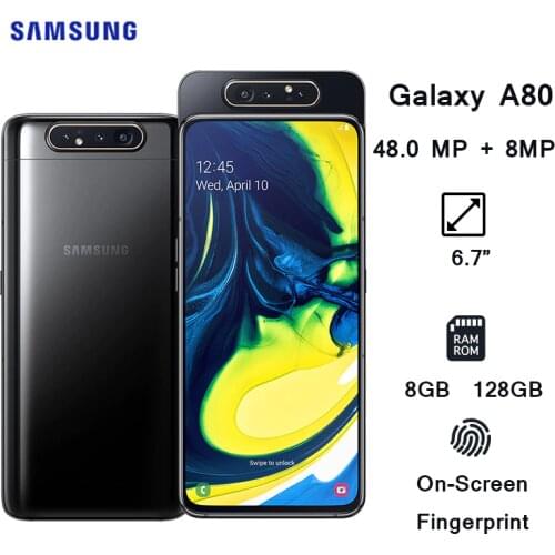 Samsung Galaxy A80 4G Smartphone 6.7" 48MP Rear Camera Snapdragon 730G Octa-core 3700mAh 8GB RAM 128GB ROM Mobile Phone