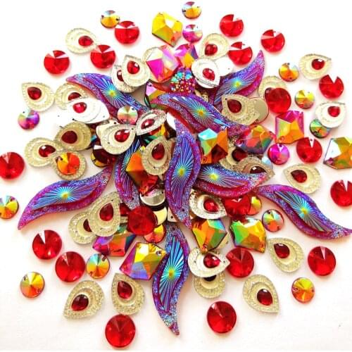 MIX Shape Decor Stones and Crystals Womens Clothes Clothing Sew on Rhinestones Red AB For Sewing Diy Jewel Wedding Dress Crafts