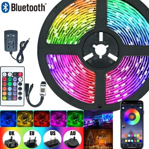 LED Strips Lights Bluetooth RGB 5050 2835 Flexible Lamp Tape Ribbon With Diode DC 12V 5M 10M 32.8ft Christmas luces LED WIFI