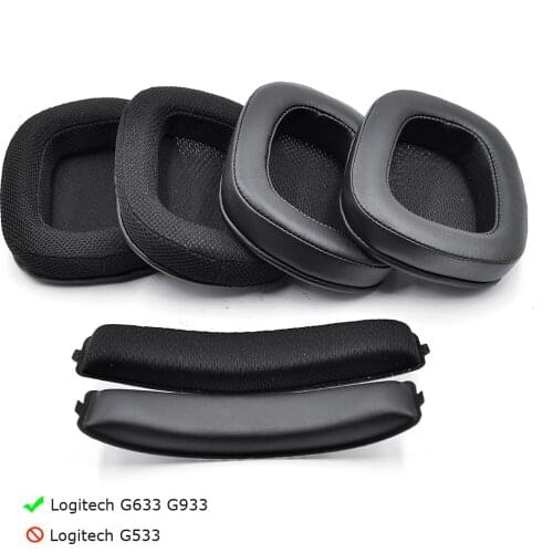 Defean Replacement Repair Parts Suit ear pads headband for Logitech G933 G633 633 933 Artemis headphones