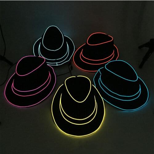 Jazz Dancer Favors Wire Glowing Streak Gentleman Cap Attractive Crazy Led Strip Neon Top Hat as Event Wedding Party Supplies
