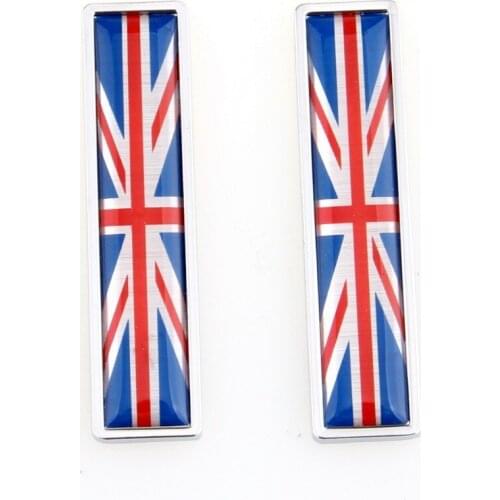 1 Pair Pegatinas Etiketler Adesivi Autocolantes Stainless Steel Edge Car Door Decoration Sticker United Kingdom Flag Emblem
