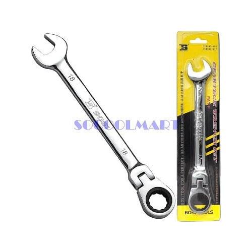 1Pcs 11mm U Shaped Open Ring End Reversible Combination Ratchet Wrench Tool