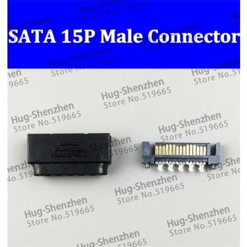 10pcs Black SATA Pierce SATA 15pin 15P Male Terminal Connector shell for DIY Power Supply Cable
