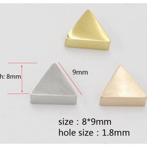 100% Stainless Steel Triangle Beads Charms Rosegold/Gold/Silver Color Metal Triangle Bead Mirror Polished Wholesale 30pcs