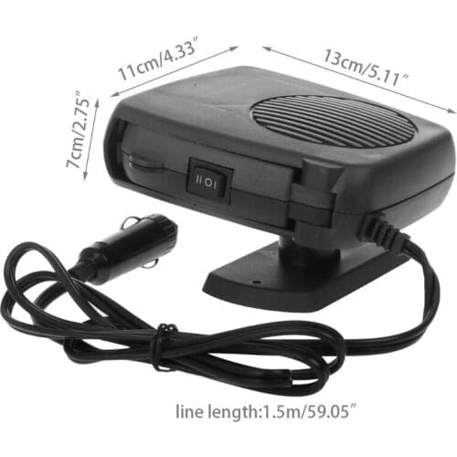 2 In 1 Car Portable Ceramic Heating Cooling Heater Fan Defroster Demister DC 12V