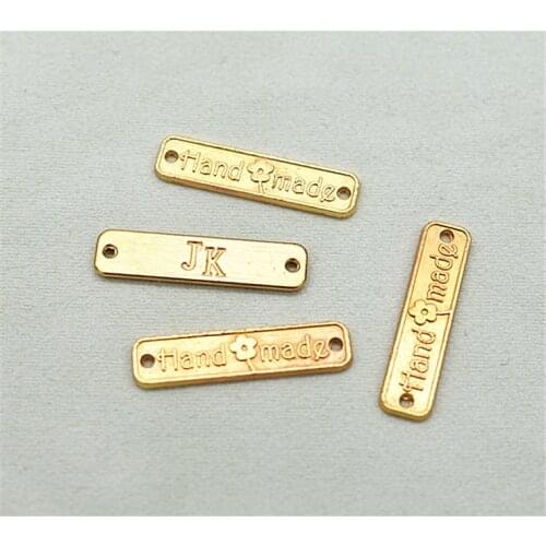 20pcs/lot 25x6mm Gold Color Plated Handmade Plates Connector Pendant DIY Jewelry Accessories