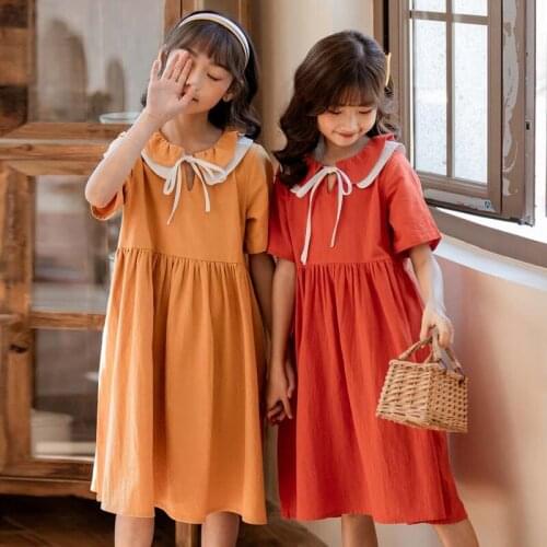 2020 Girls Summer Clothes New Arrival Korean Style Kids Girls Cotton Dress Cute Princess Dress Teen Girls Casual Dresses, #8751