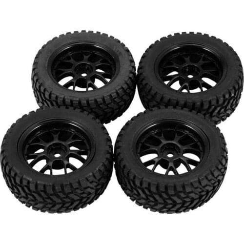 4pcs 75mm Wheel Tires 12mm Hex Kit For Wltoys 144001 Tamiya HSP 1/16 RC Buggy Racing Rally Climbing Off-Road Car Repair parts
