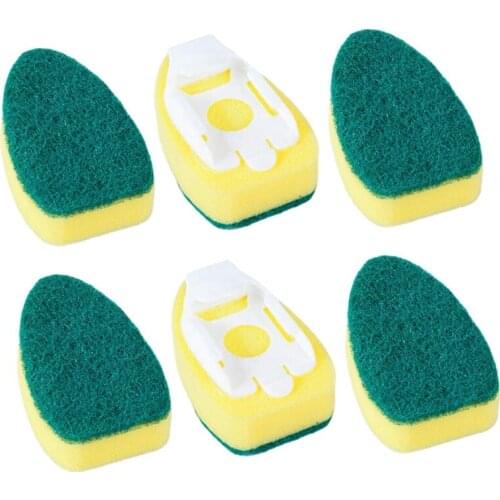 6 Pack Dish Wand Refills Sponge Heads, Dish Wand Brush Replacement Sponge Dish Wands Pads for Kitchen Cleaning Brush